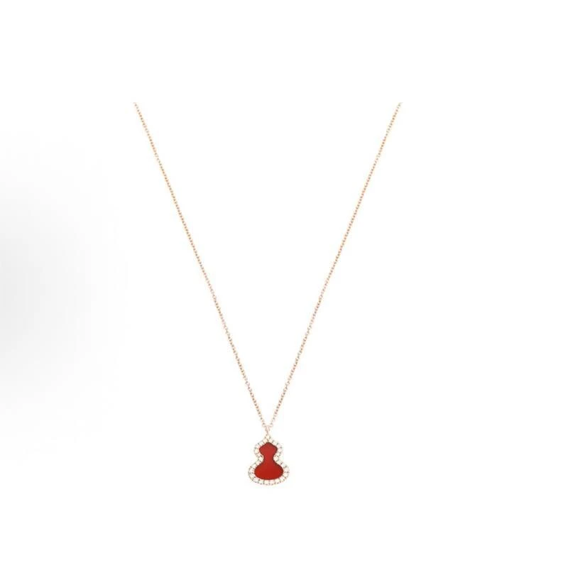 未使用 Qeelin     红小葫芦 玫瑰金项链