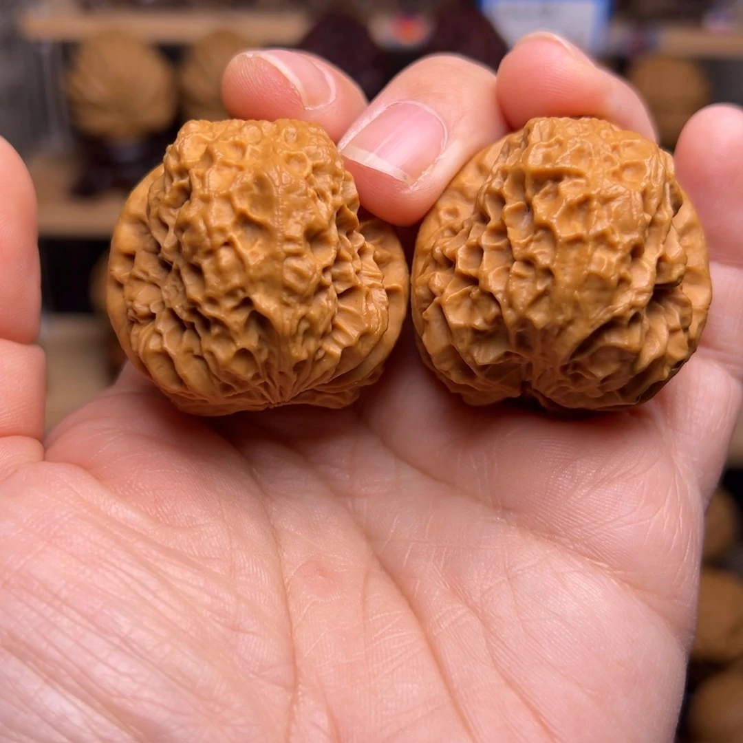 文玩核桃把件64w珊瑚纹蛤蟆头37尺