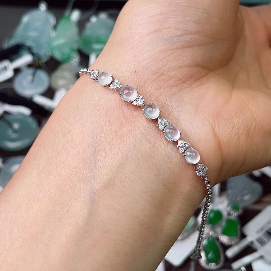 翡翠18K金镶嵌手链