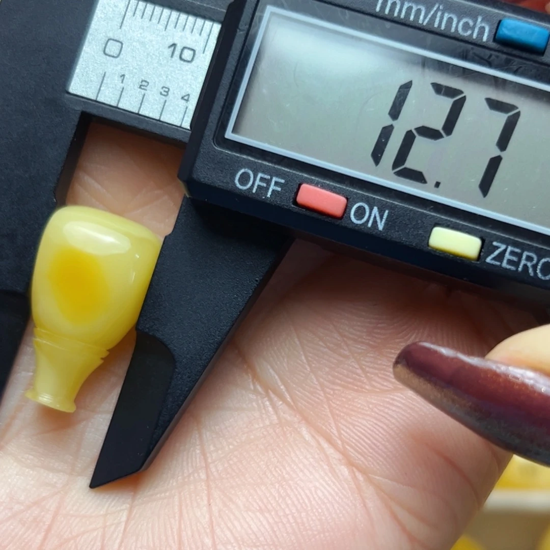 琥珀裸石未镶嵌12.7mm三通