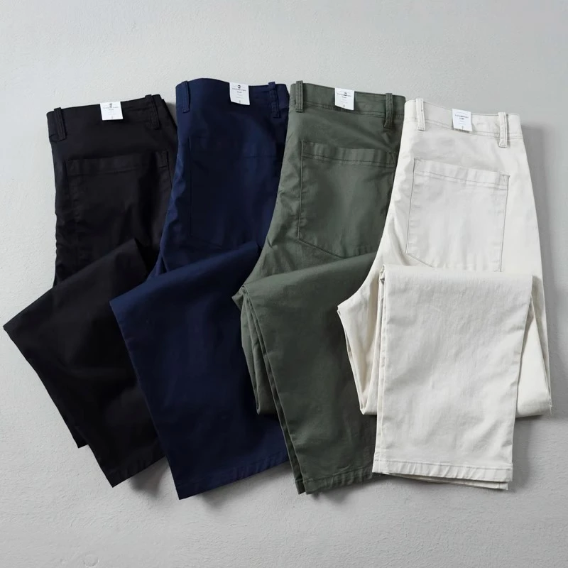 夏季透气休闲裤潮百搭薄款直筒男士户外弹力宽松宝蓝阔腿裤男裤子