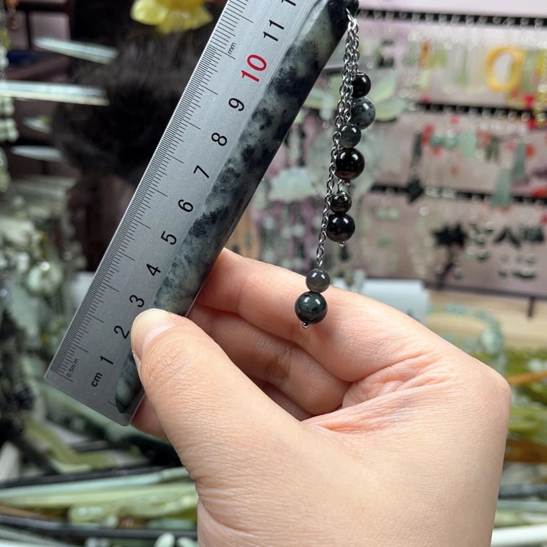 蛇纹石玉未镶嵌发饰长度12.5厘米左右