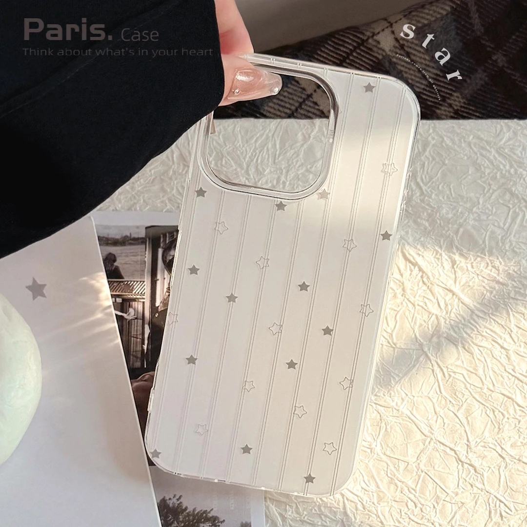 适用于苹果17系列手机壳灰色星星苹果小众个性高级感创意时尚防摔