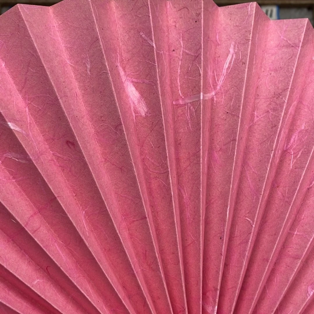 扇子粉色云丝扇面