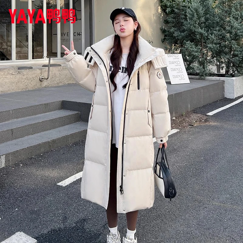 YAYA/鸭鸭羽绒服长款冬时尚韩版百搭气质保暖厚外套YE4B015243W