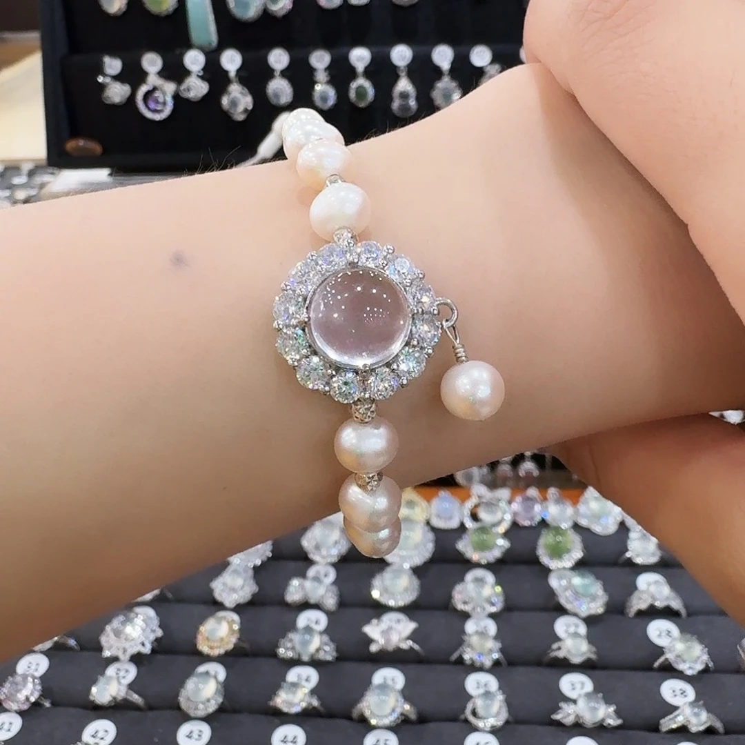 芙蓉石手链银S925镶嵌M*C