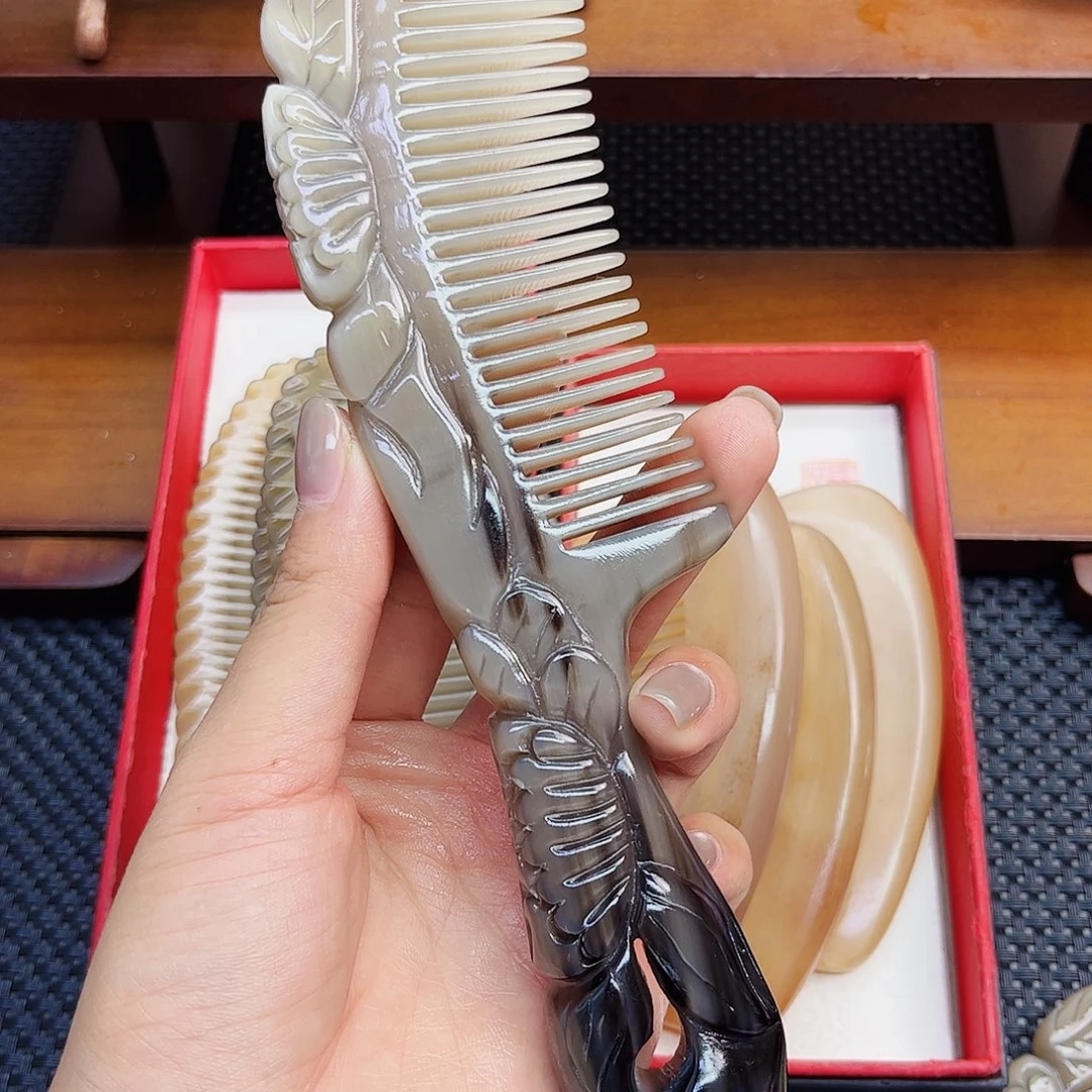 纯牛角手工制作牛角梳
