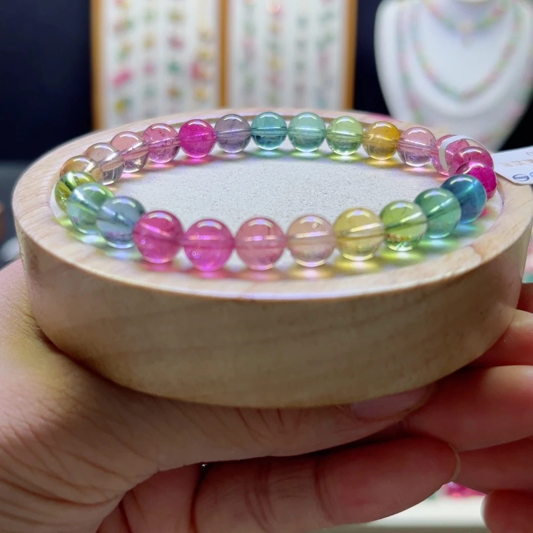 碧玺手链未镶嵌荧光7.5mm