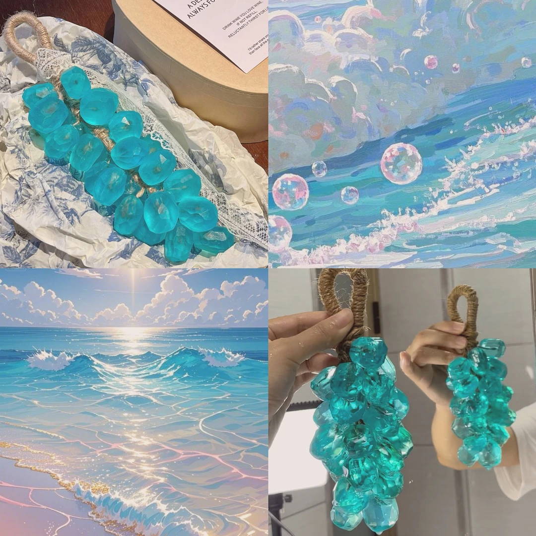 【遇见盛夏✨果冻海~】葡萄香皂水晶透明香皂教师节礼物家用葡萄肥皂