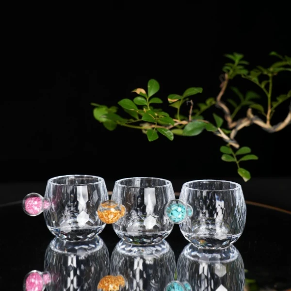 新款金箔松石加厚耐高温切面高档轻奢家用中式圆握把茶具