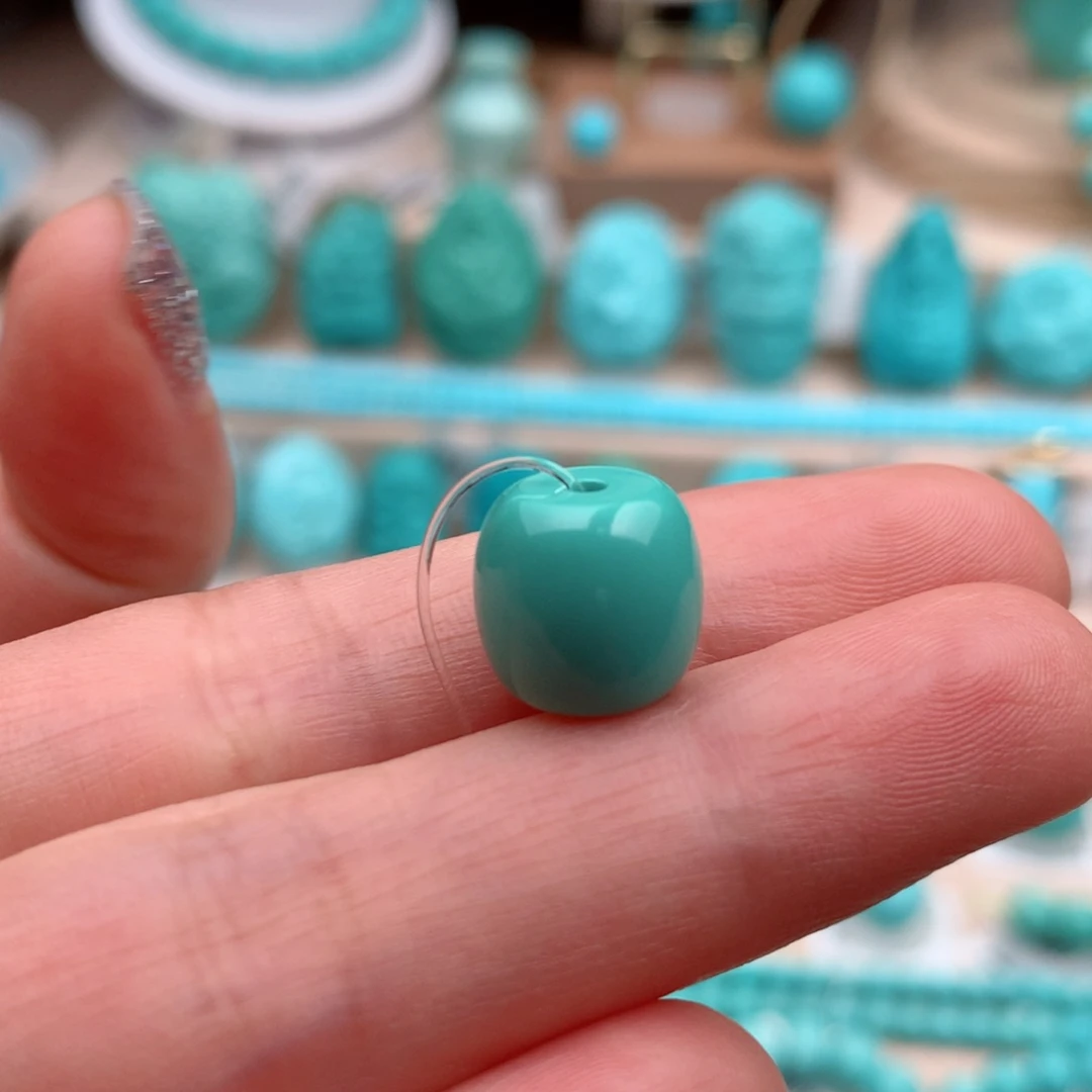 绿松石珠宝奇石未镶嵌11mm