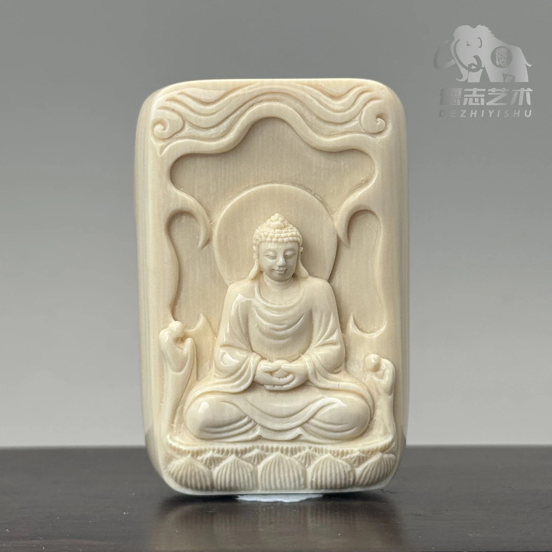 DEZHI/德志【大日如来】55*37*16mm大师工双面精雕猛犸牙吊坠