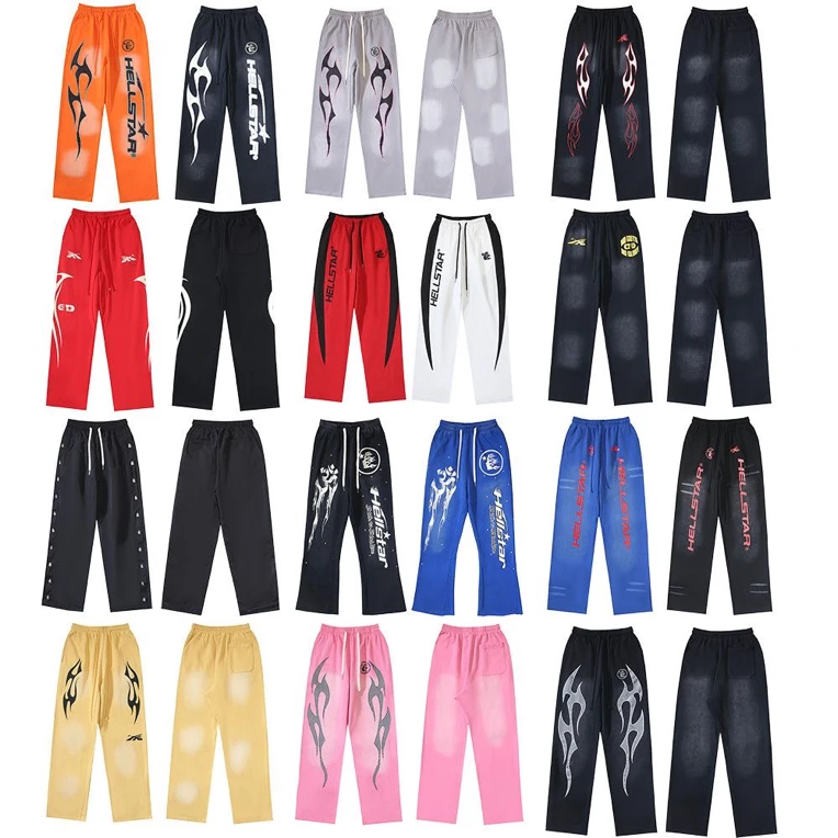 HELLSTAR地狱之星高版本纯棉毛圈卫裤微小脚裤长裤子休闲宽松男女