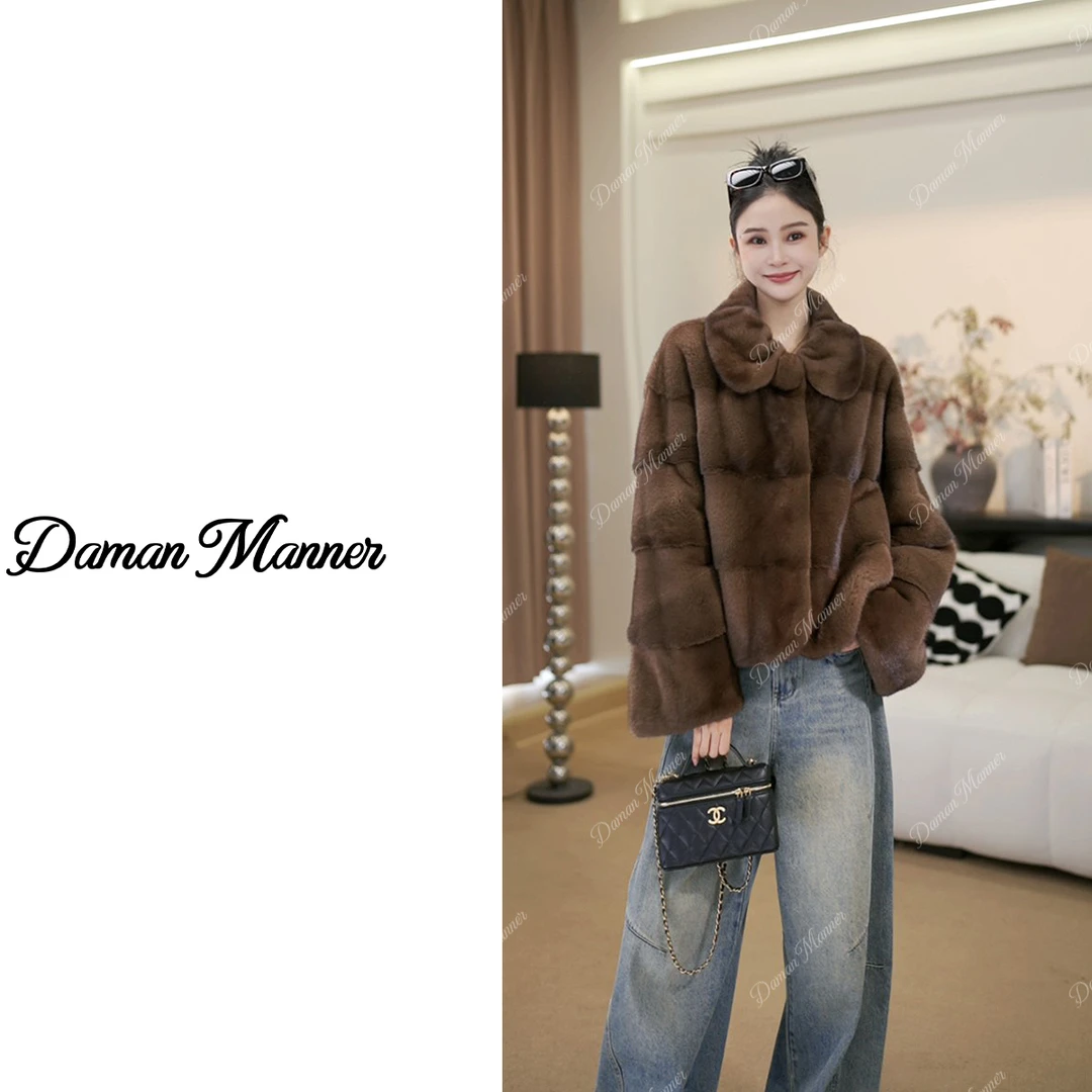 DAMAN | 进口紫金短二翻领皮草外套冬季水貂25622