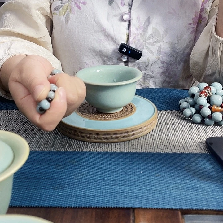 杯子粉青釉汝瓷手串111