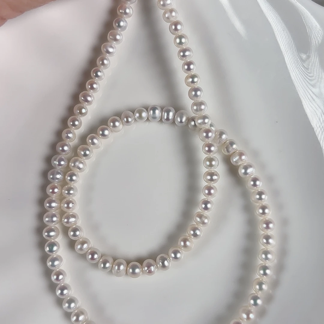 手绳银S925镶嵌淡水珍珠