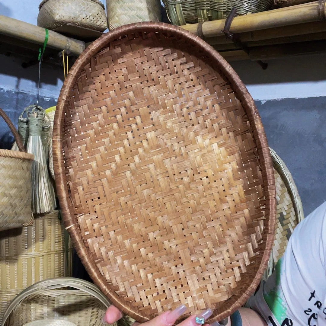 烟熏公益水果框手工编织