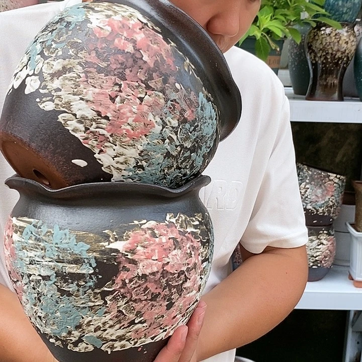 紫砂花盆口20高18福利