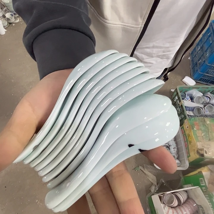 瓷片景德镇陶瓷影青小汤勺10个
