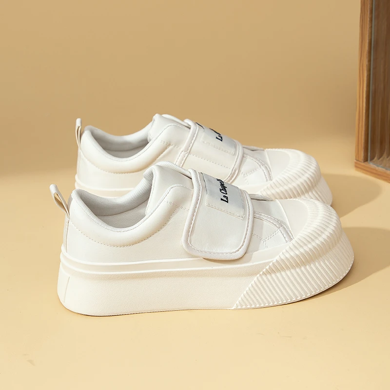 态度女鞋时尚休闲板鞋魔术贴厚底饼干鞋韩版百搭女鞋小众运动板鞋