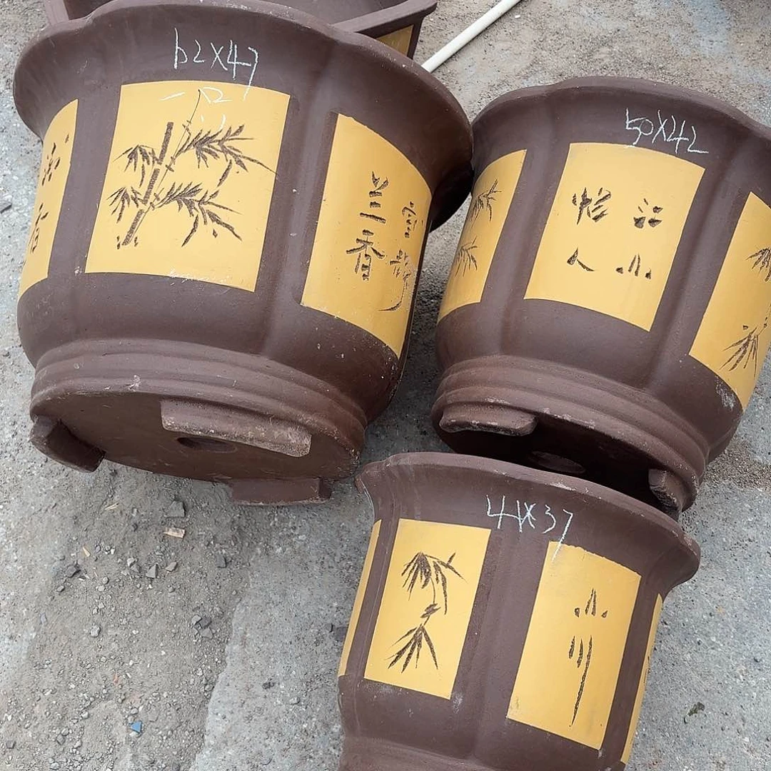宜兴紫砂花盆，现货发