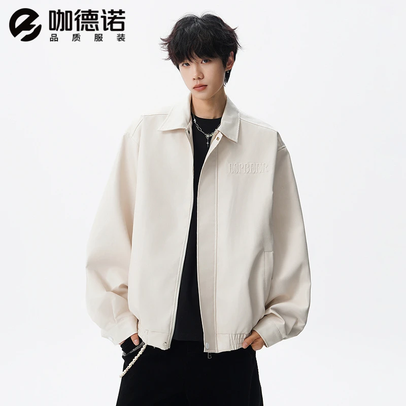 2025爆款复古皮衣外套男款秋季美式潮牌街头痞帅翻领皮服外套