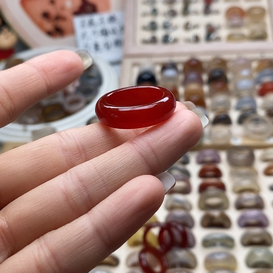 玛瑙/玉髓未镶嵌戒指A71不退换港18+