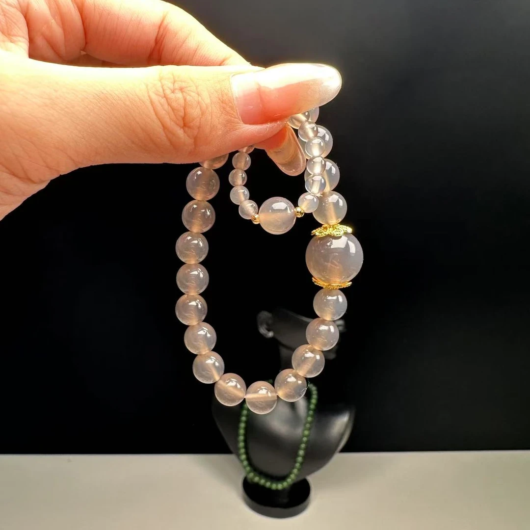 灰玛瑙单圈手串-1280