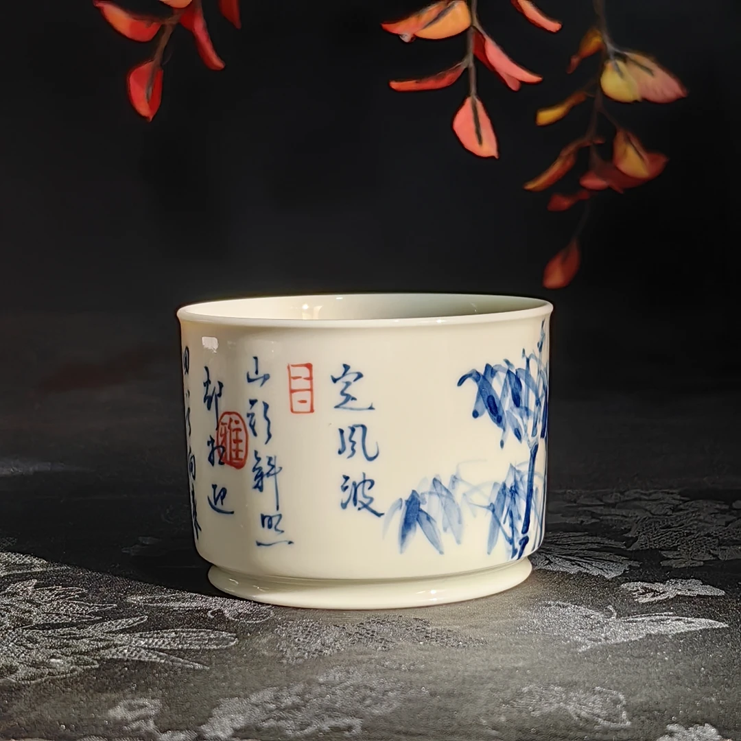 觅纤柴窑 定风波竹影杯-100毫升 MQ315