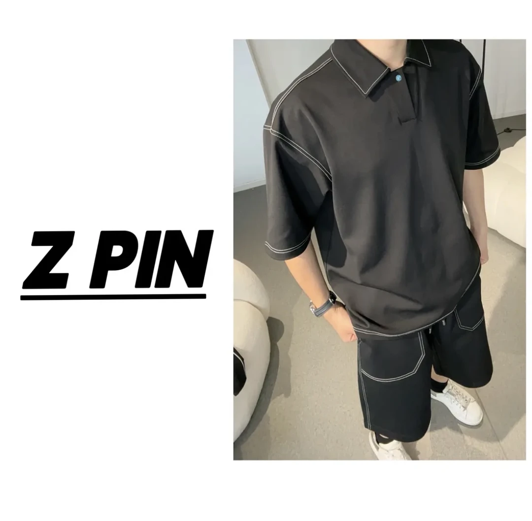 （下里巴）春夏季套装美式休闲情侣复古潮流ins百搭简约时尚套装976