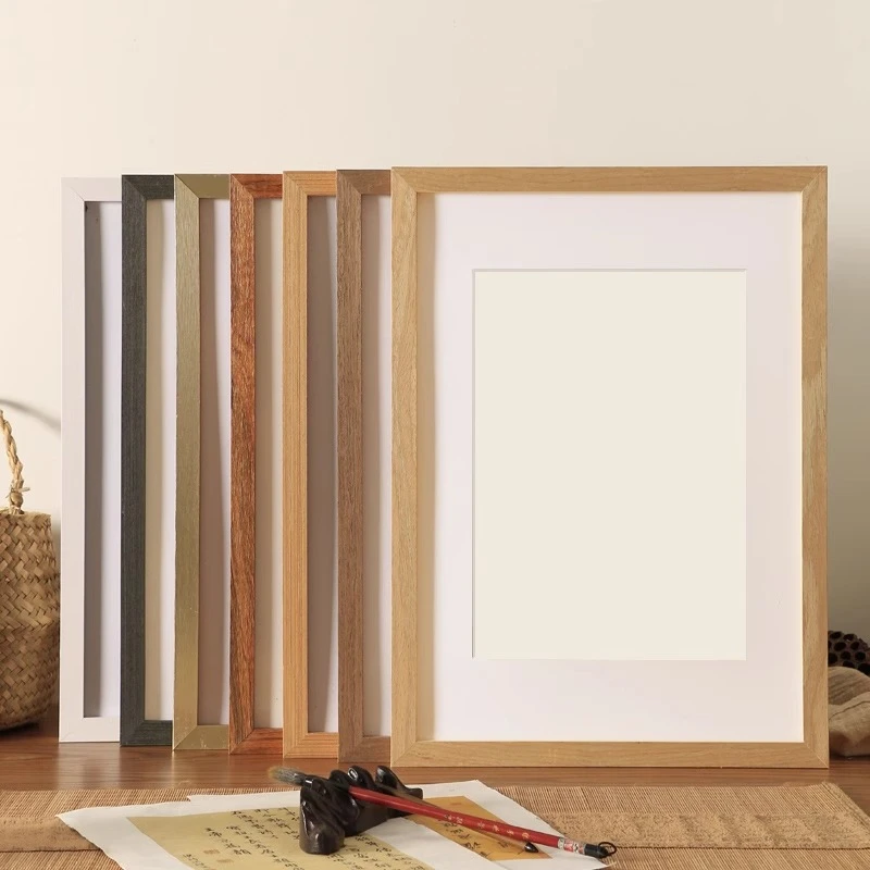 实木书法相框4K空白画框装裱diy空框字画毛笔字框架定制挂墙A3a4