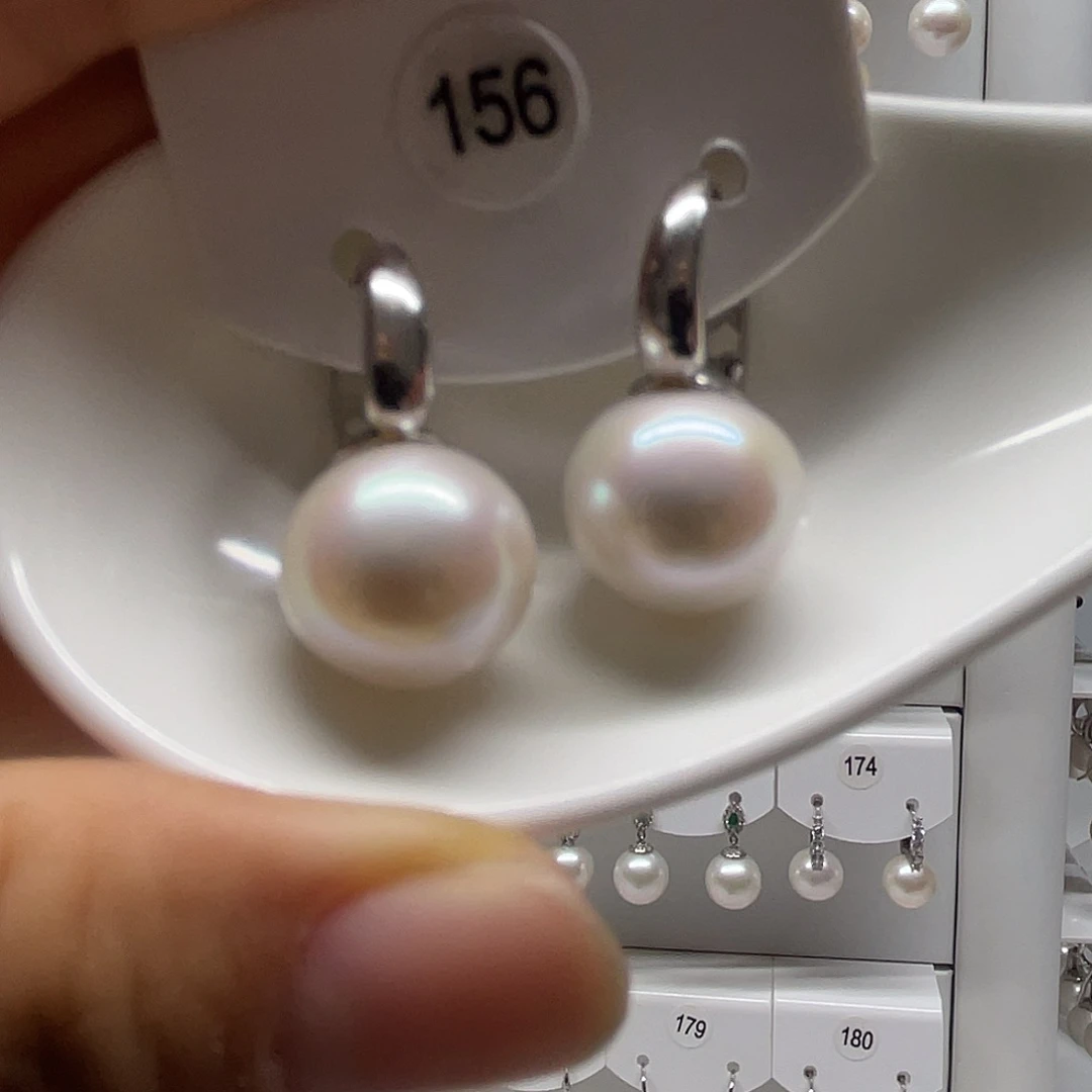 银S925镶嵌淡水珍珠耳饰13