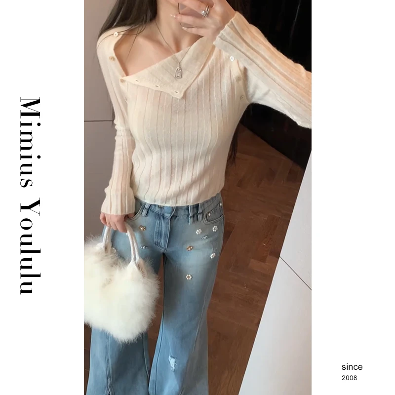 【mimius】&游鹿鹿 温柔风双开扣打底上衣汉服() WF12116