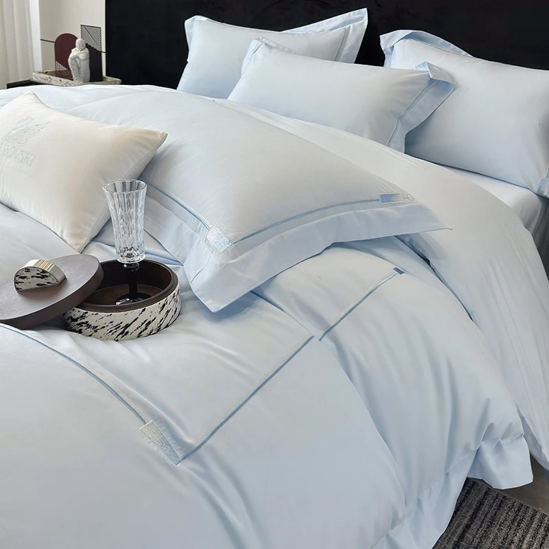 水星高端系列家纺高级新款酒店A类纯棉四件套100全棉亲肤裸睡床单