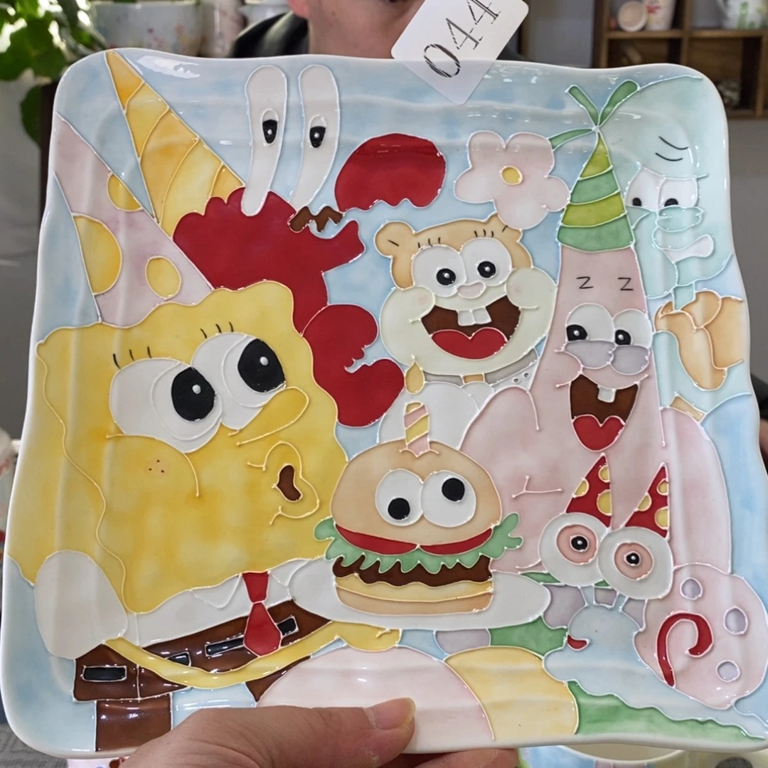 瓷片景德镇釉下彩手绘