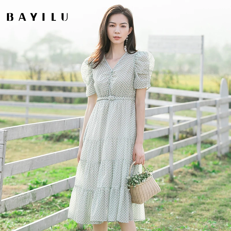 【瑶瑶】芭依璐女装夏季新款时尚连衣裙86L7611