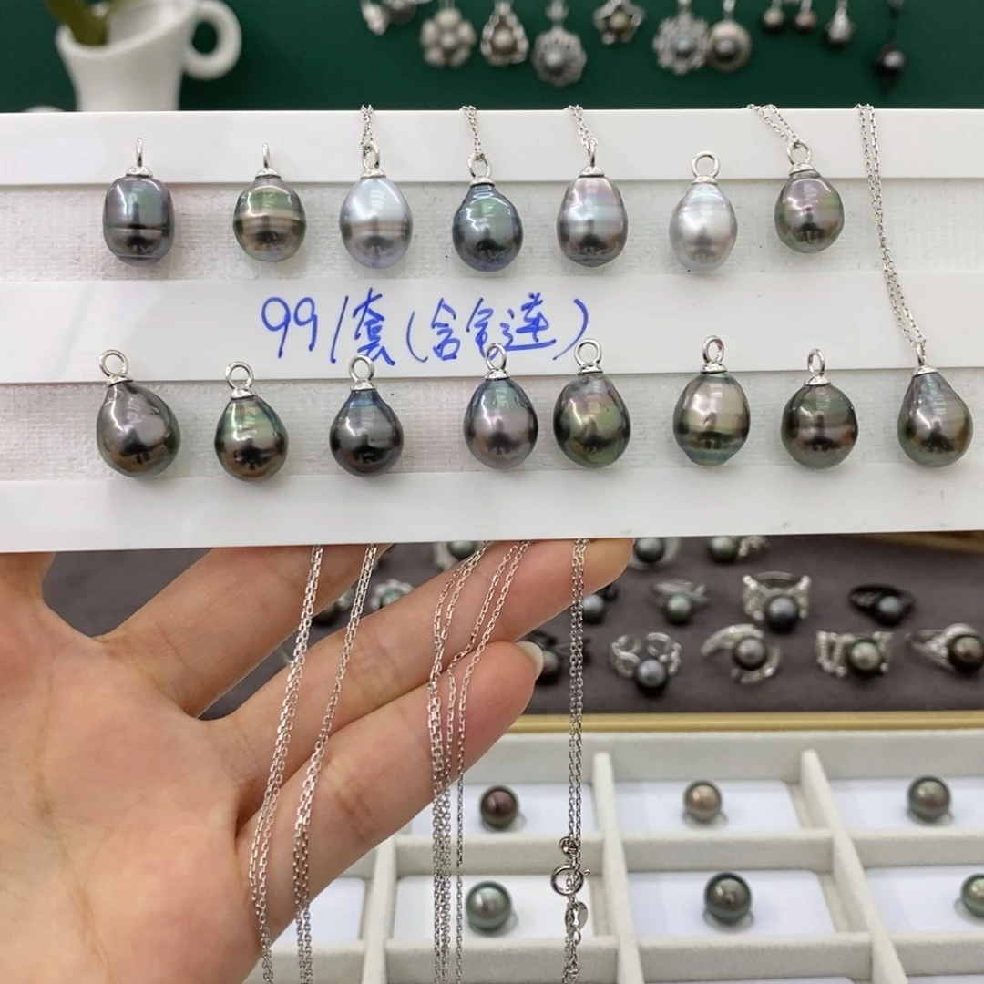 海水珍珠裸珠未镶嵌99一套（扣头+链子）随机多样性发一