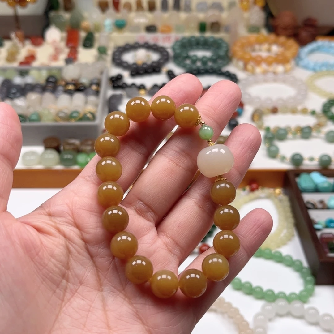 和田玉未镶嵌手链单圈手串