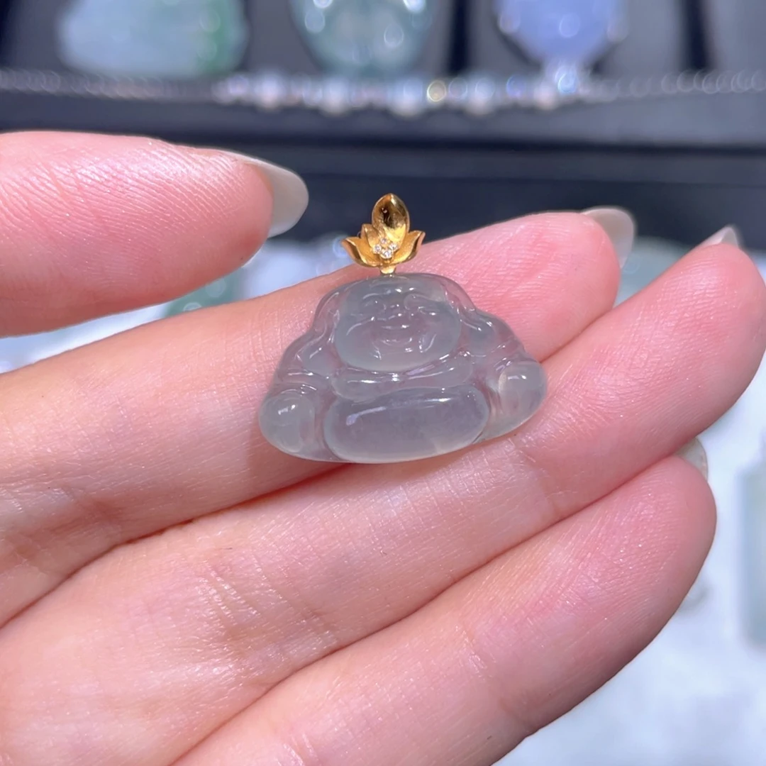 颈饰18K金镶嵌翡翠翡翠