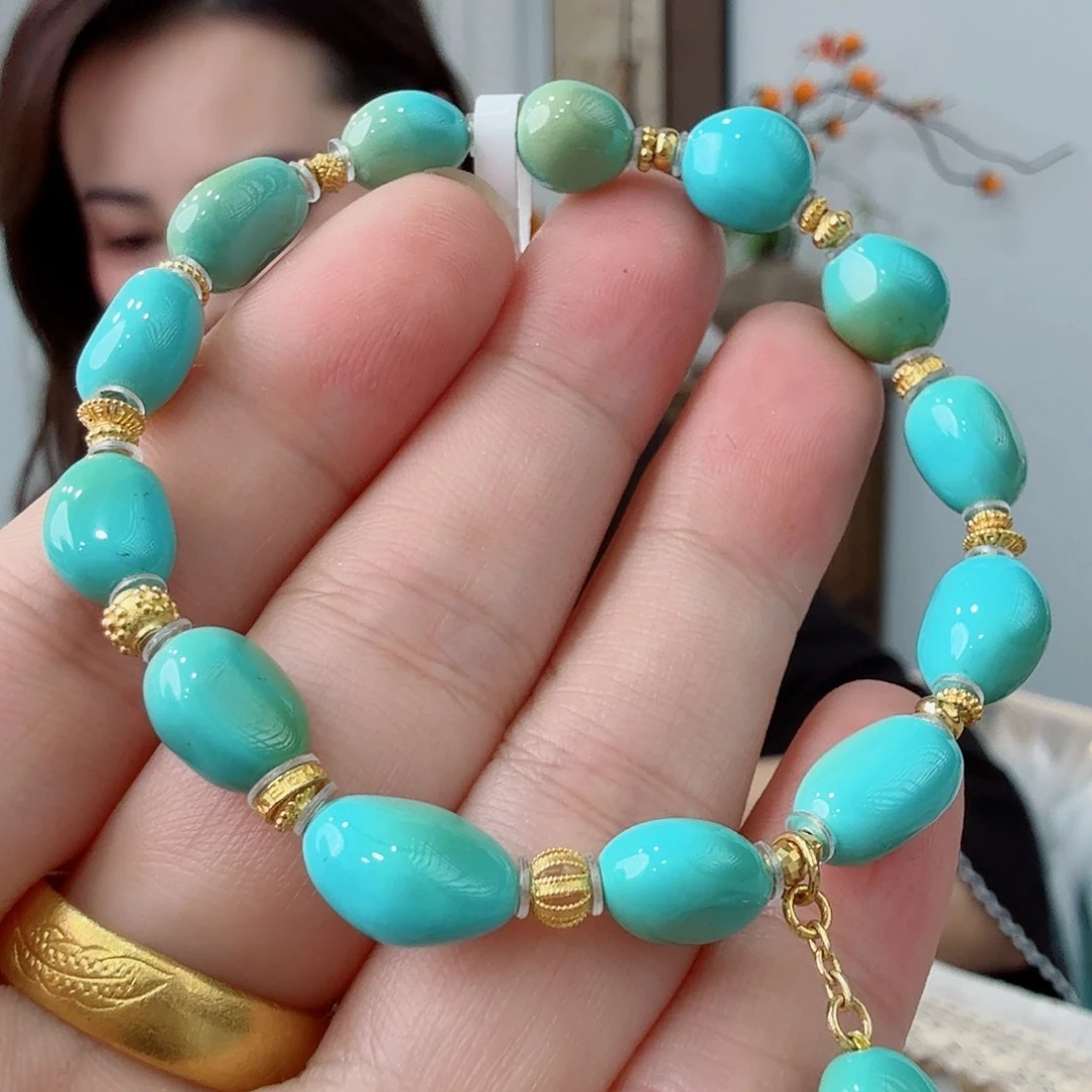 绿松石18K金镶嵌珠宝奇石