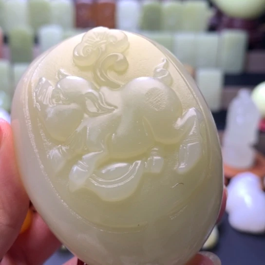 石材方解石手把件