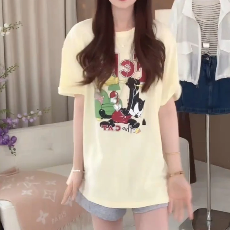 2025新款夏季新款蕾丝拼接时尚休闲T恤LK2503115