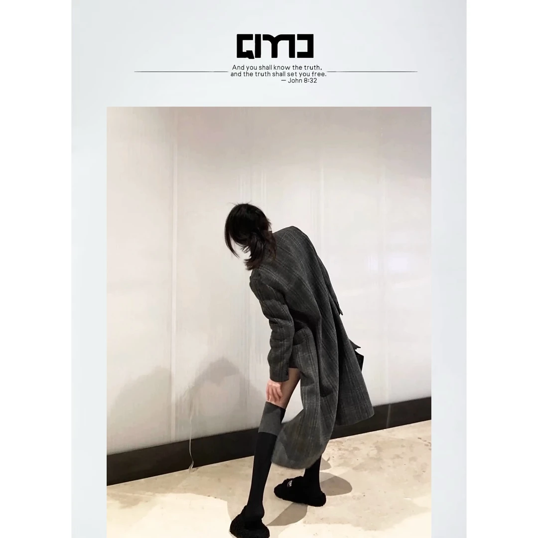 QIMO启茉（过膝长袜）黑灰色