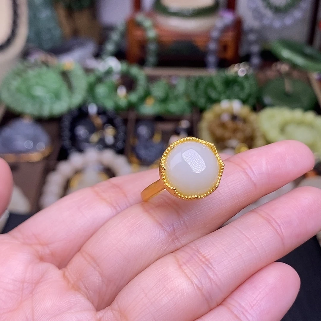 和田玉925.银清货价戒指未镶嵌