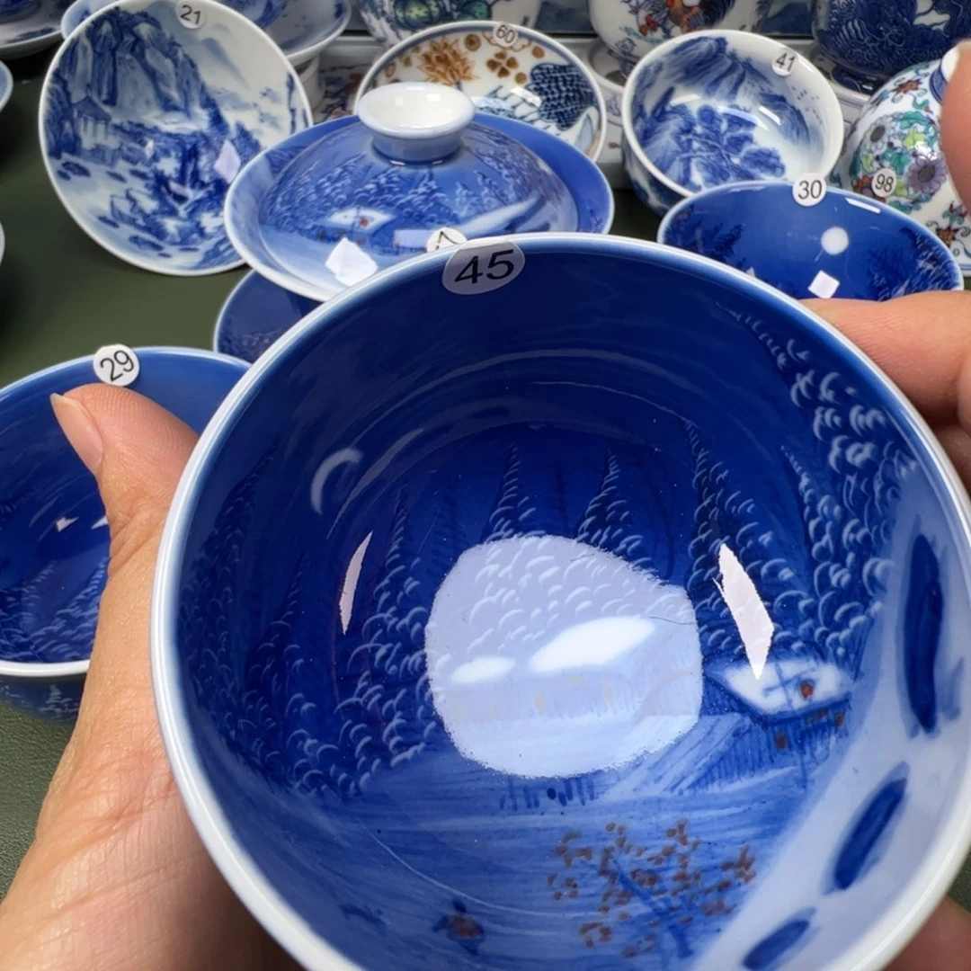 陶瓷景德镇纯手工纯手绘茶具木木45