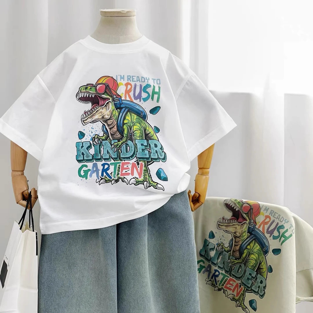 夏季儿童短袖2025宝宝上衣休闲卡通印花T恤男童夏装上衣印花体恤