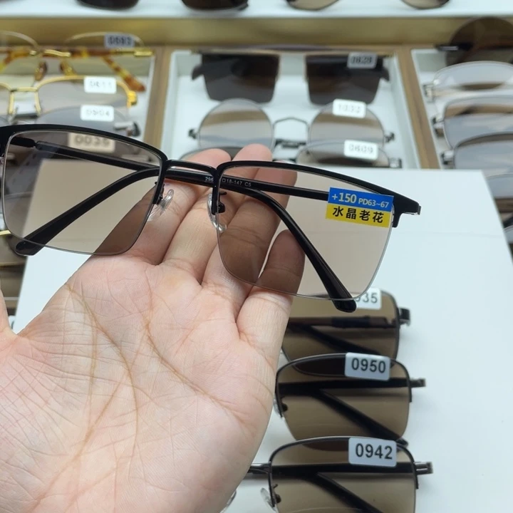 茶水晶老花镜 150