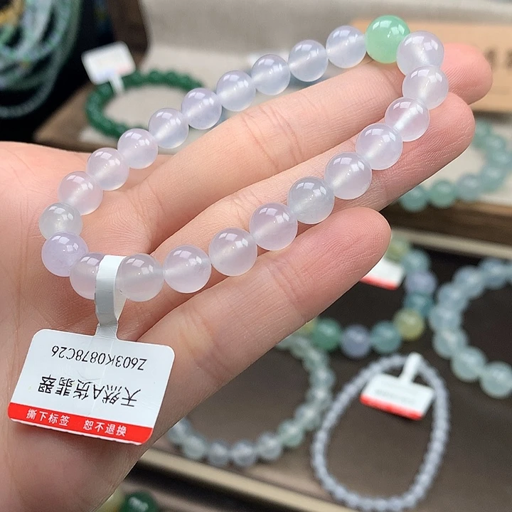 翡翠未镶嵌手链正冰货头，7.0-8.4