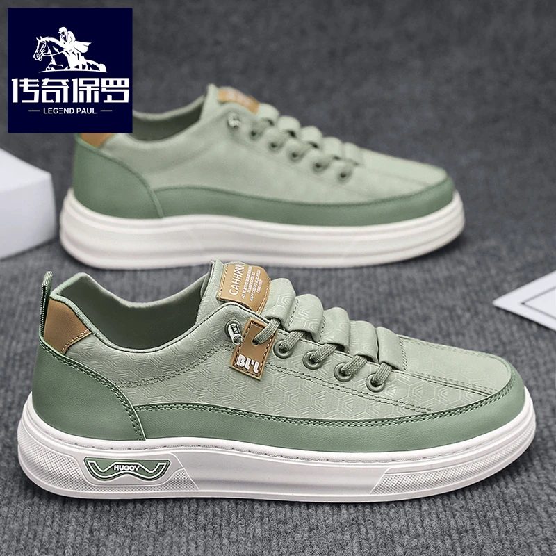 传奇保罗男鞋2025年夏季时尚百搭雨伞布休闲板鞋时尚透气休闲鞋子