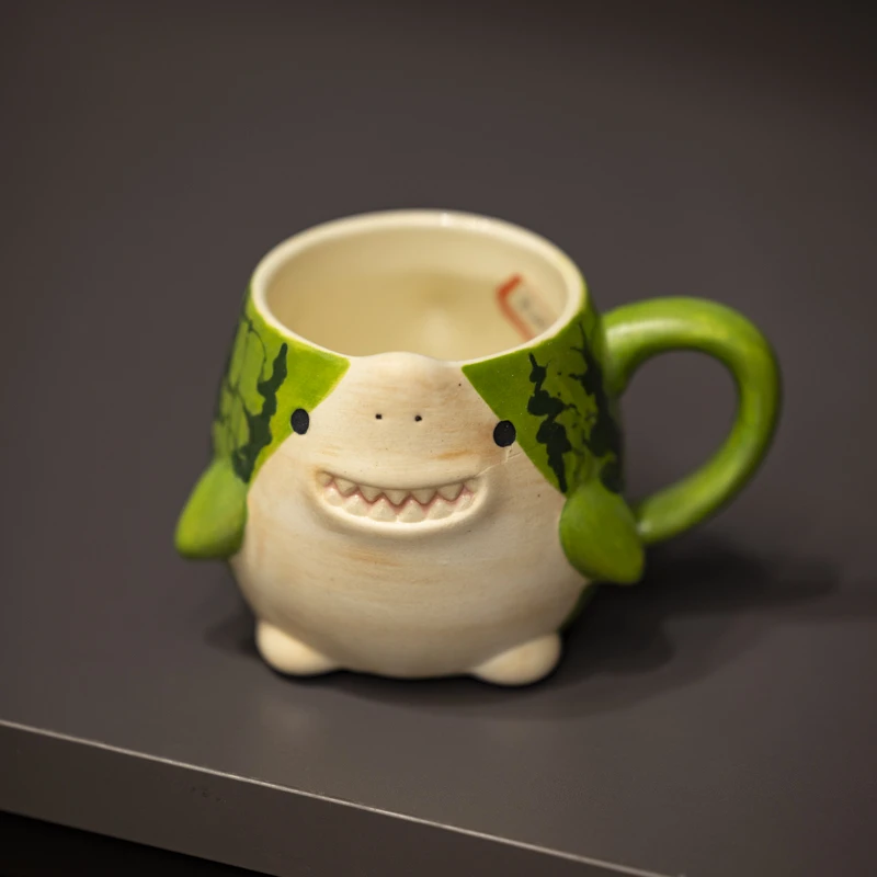 019可爱风绿色鳄鱼手把杯